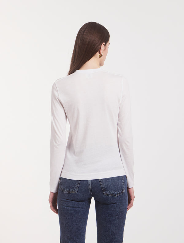 Ninety Percent Lightweight Cotton Long Sleeve T-Shirt In White