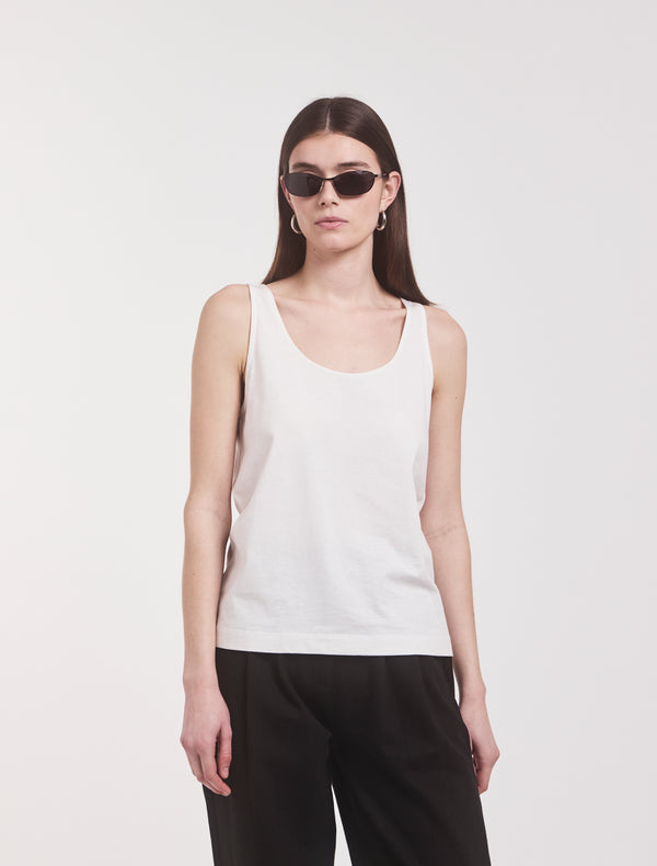 Ninety Percent Lightweight Cotton Loose Tank In White