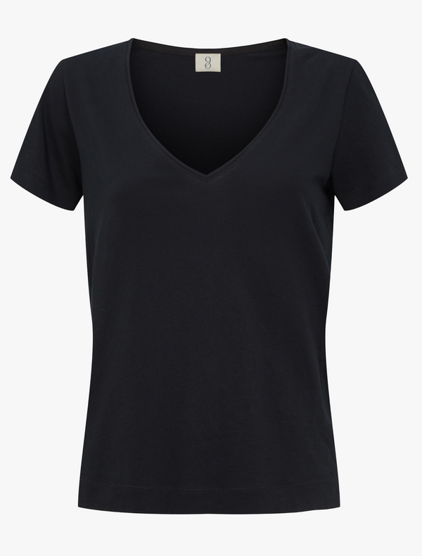 Ninety Percent Lightweight Cotton V Neck T-Shirt In Black