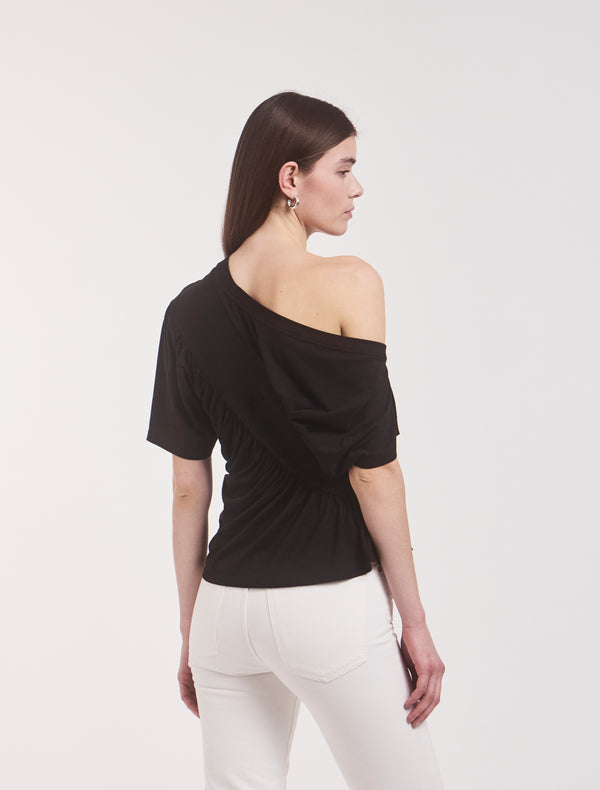 Ninety Percent Agathi Draped Top In Black