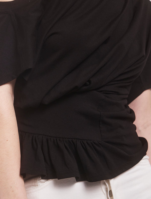 Ninety Percent Agathi Draped Top In Black