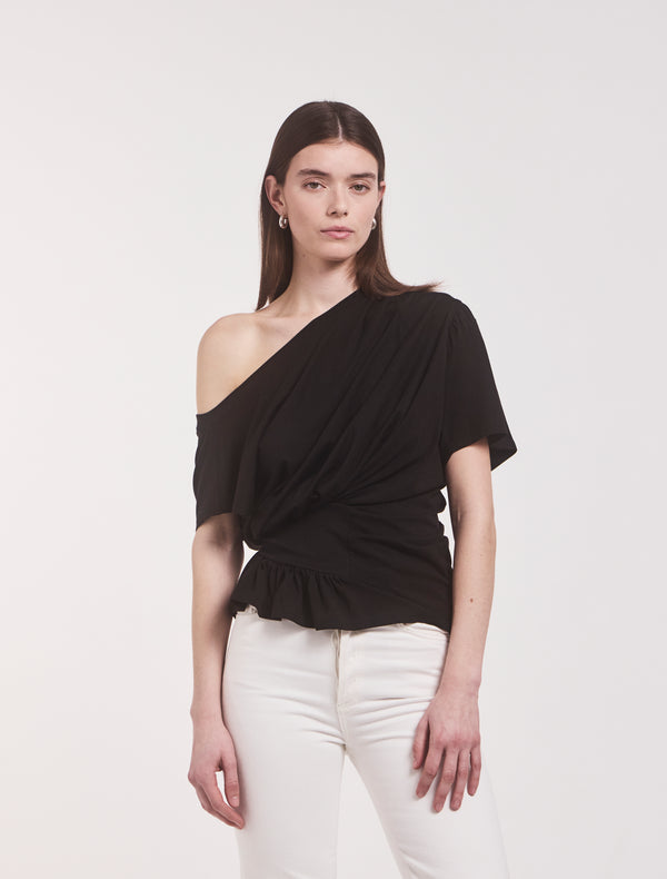 ninety percent Agathi Draped Top in Black