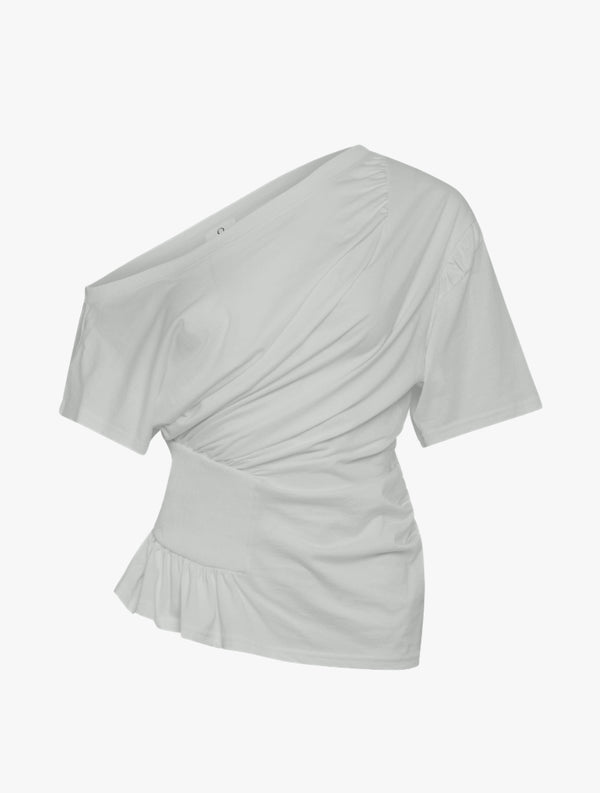 Ninety Percent Agathi Draped Top In Pale Sage