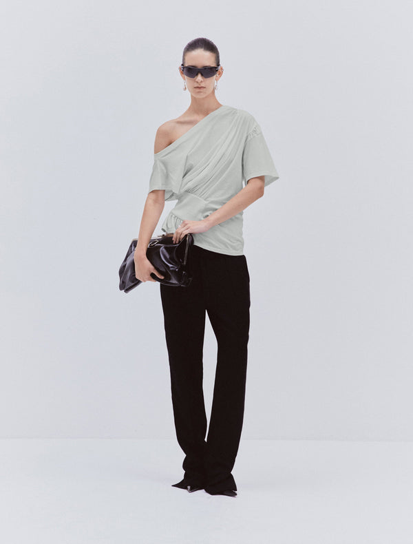 ninety percent Agathi Draped Top in Pale Sage