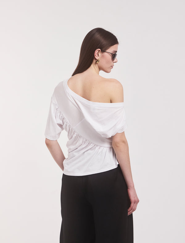 Ninety Percent Agathi Draped Top In White