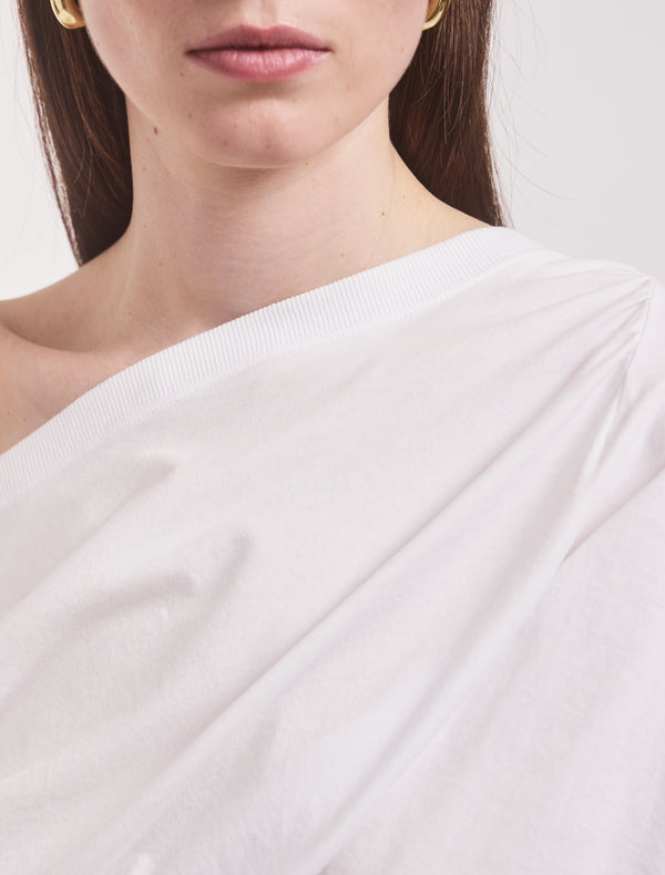 Ninety Percent Agathi Draped Top In White