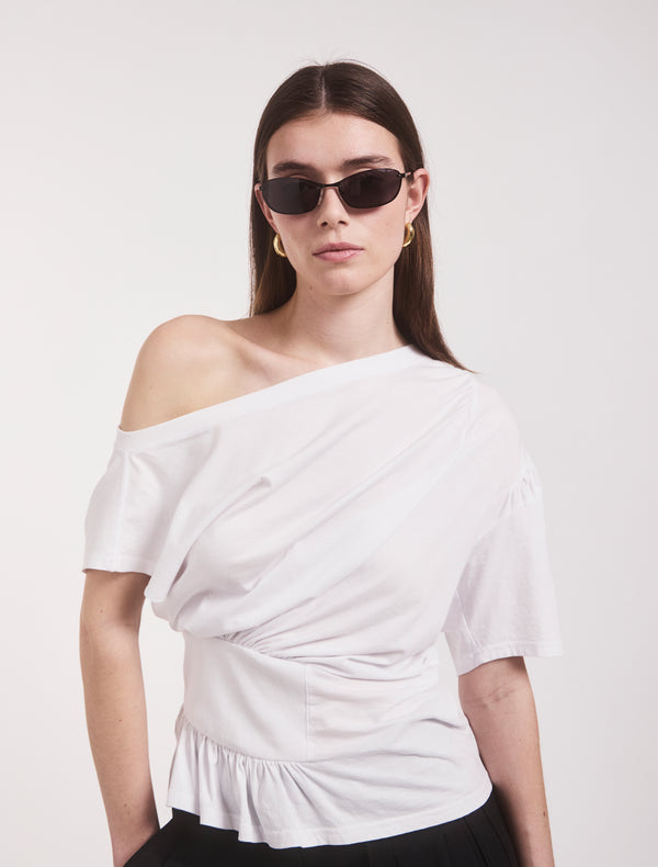 ninety percent Agathi Draped Top in White