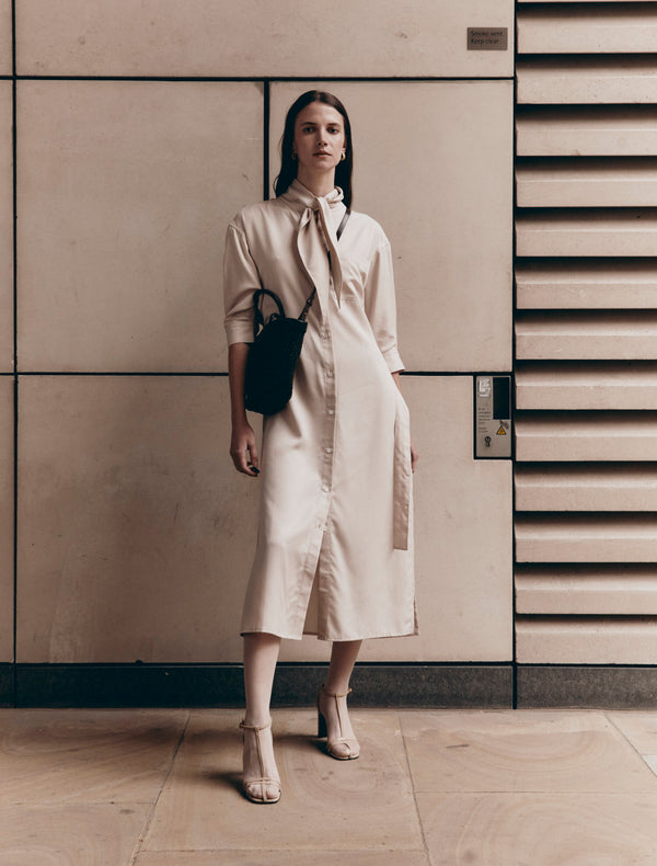 Ninety Percent Argyl Dress In Enoki Mushroom