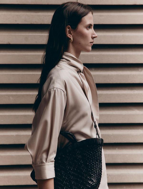 ninety percent Argyl Dress in Enoki Mushroom