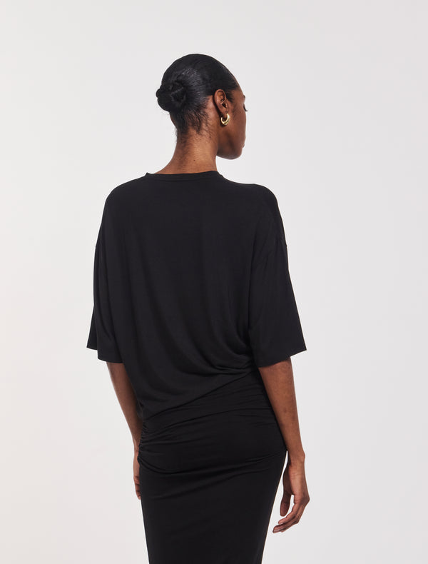Ninety Percent Aria Ruched Tee In Black