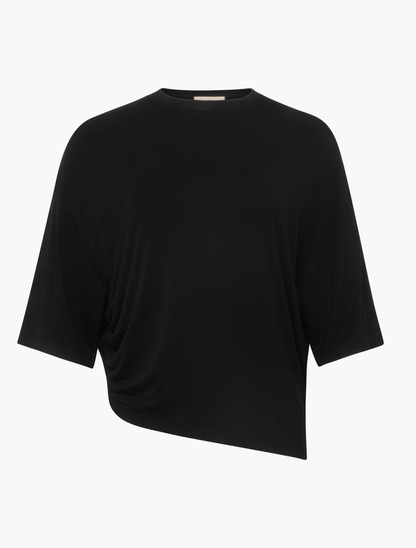 Ninety Percent Aria Ruched Tee In Black