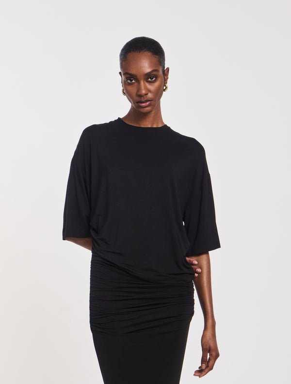 ninety percent Aria Ruched Tee in Black