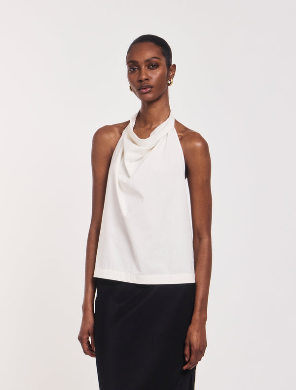 Ninety Percent Avery Scarf Top In Off White