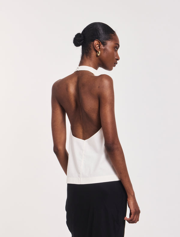 Ninety Percent Avery Scarf Top In Off White