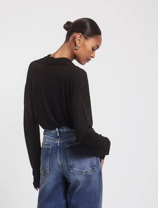 Ninety Percent Calix Draped Top In Black