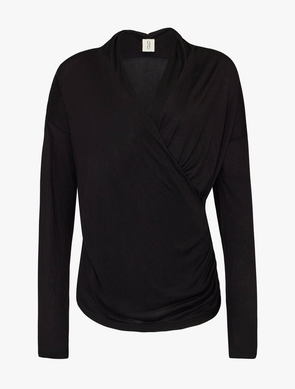 Ninety Percent Calix Draped Top In Black