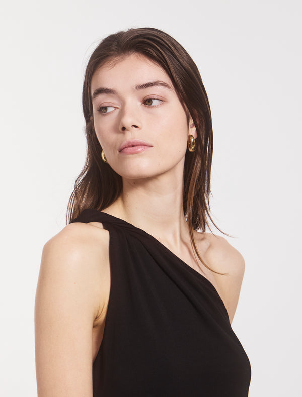 Ninety Percent Cava Asymmetric Top In Black