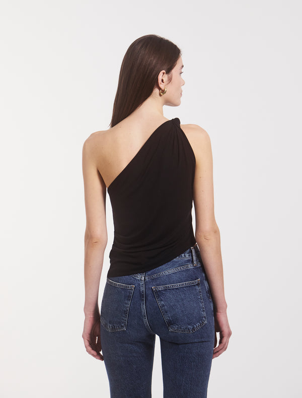 Ninety Percent Cava Asymmetric Top In Black