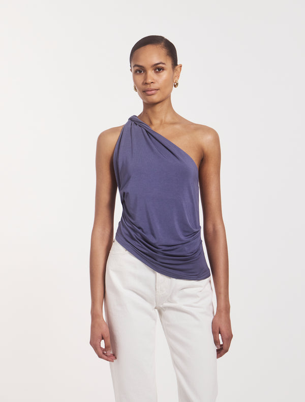 ninety percent Cava Asymmetric Top in Summer Navy