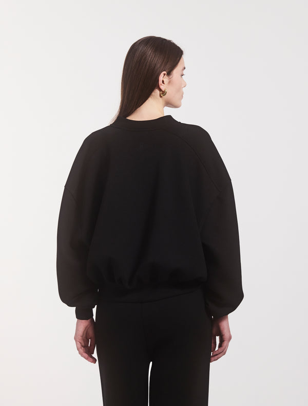 Ninety Percent Classic Lounge Zip Jacket In Black