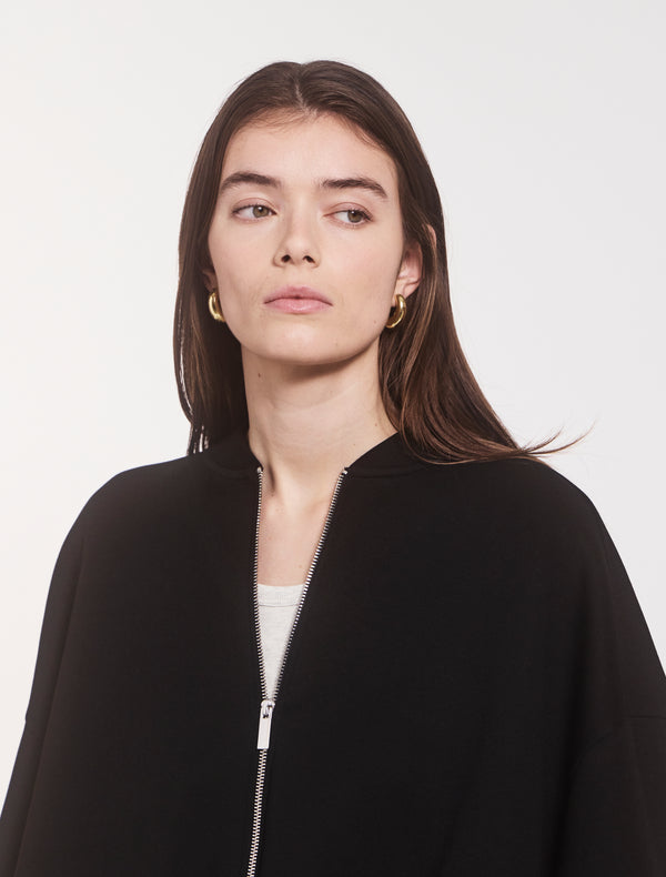 Ninety Percent Classic Lounge Zip Jacket In Black