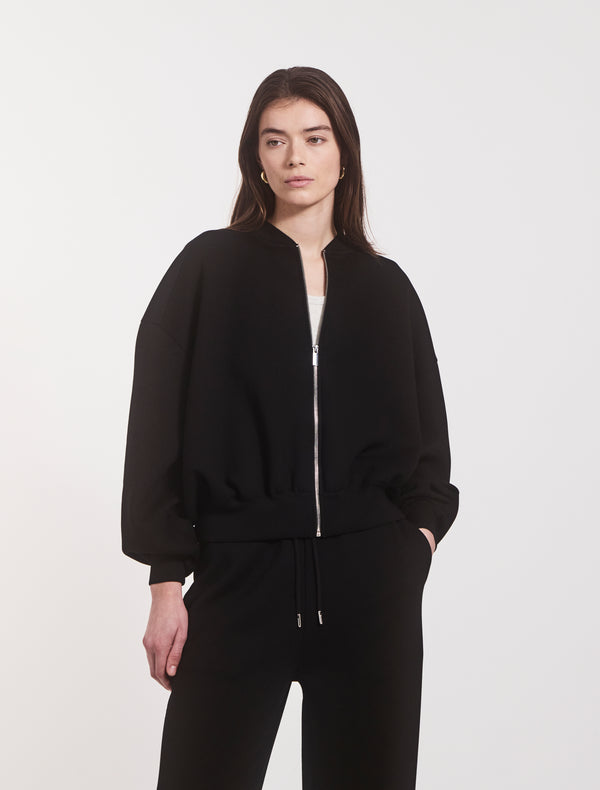 ninety percent Classic Lounge Zip Jacket in Black
