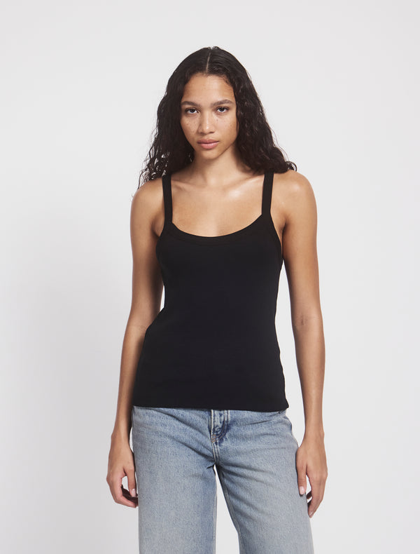Ninety Percent Classic Rib Cami Top In Black