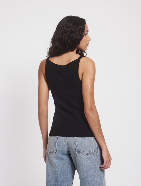 Ninety Percent Classic Rib Cami Top In Black