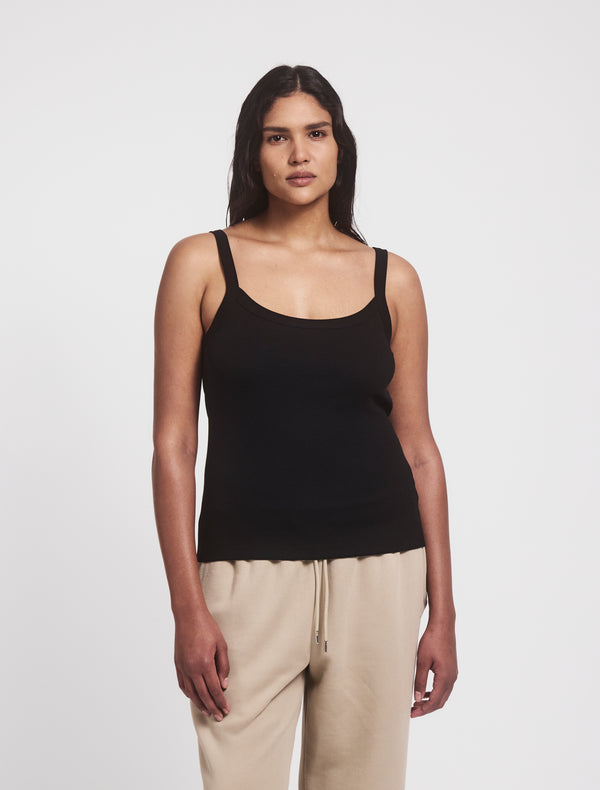 Ninety Percent Classic Rib Cami Top In Black
