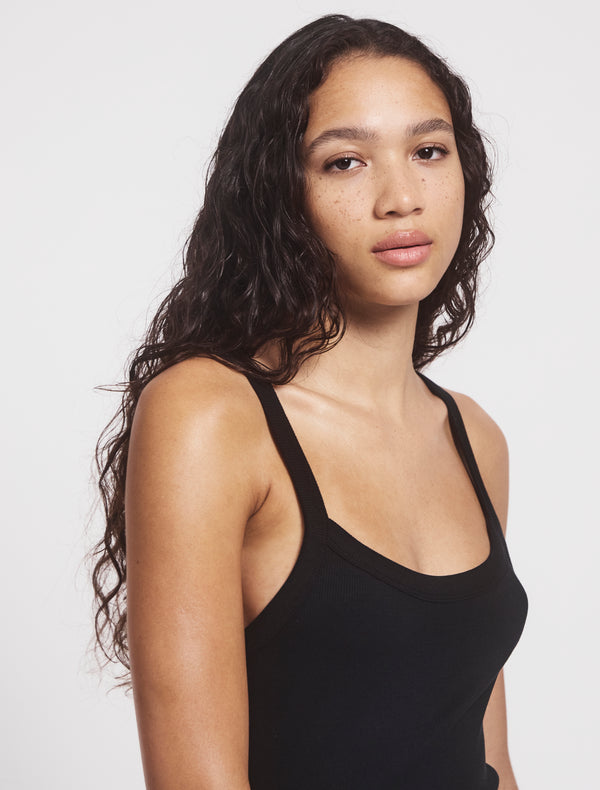 ninety percent Classic Rib Cami Top in Black