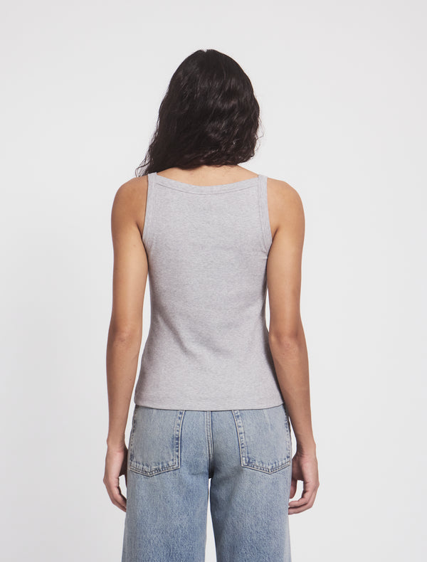 Ninety Percent Classic Rib Cami Top In Grey Marl