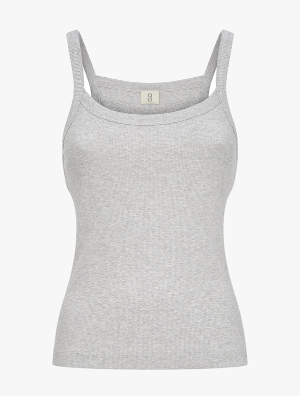 Ninety Percent Classic Rib Cami Top In Grey Marl
