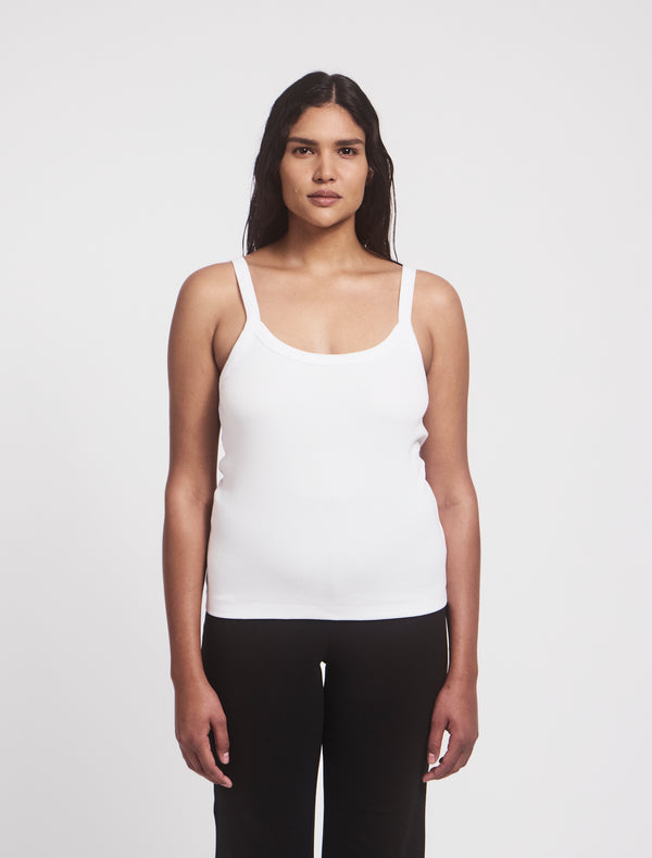 Ninety Percent Classic Rib Cami Top In White