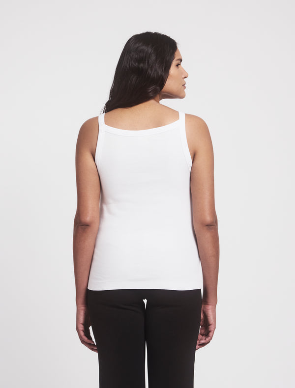 Ninety Percent Classic Rib Cami Top In White