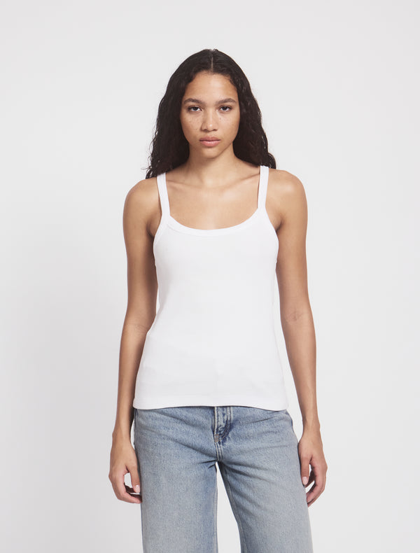 Ninety Percent Classic Rib Cami Top In White