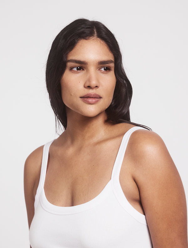 ninety percent Classic Rib Cami Top in White