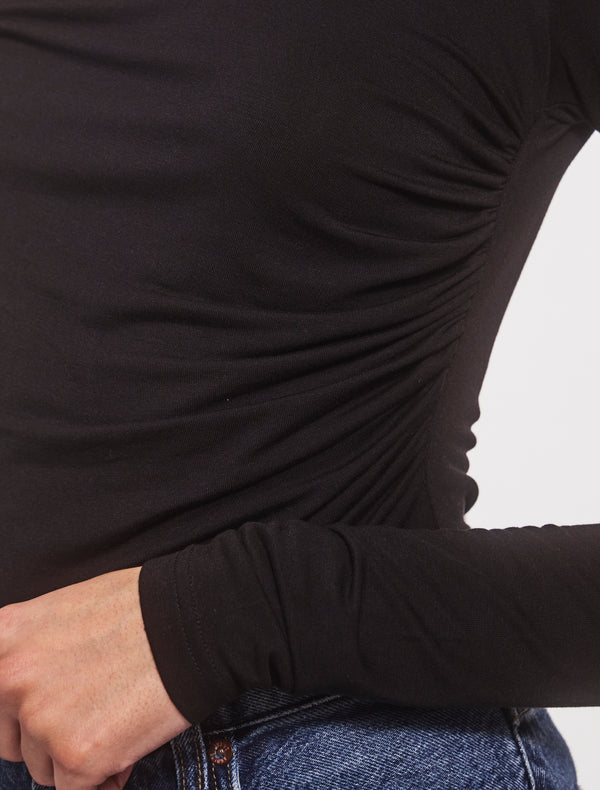 Ninety Percent Coral Wrap Top In Black