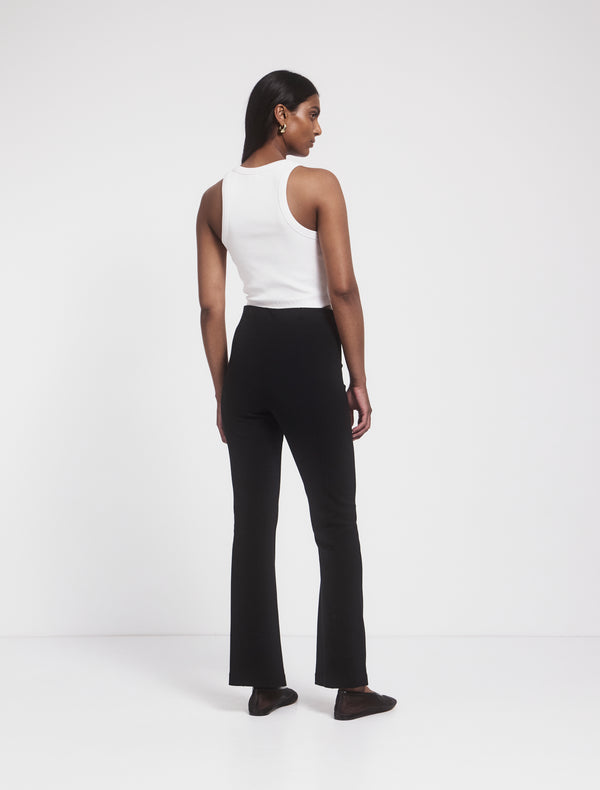 Ninety Percent Crop Flare Travel Pant In Black