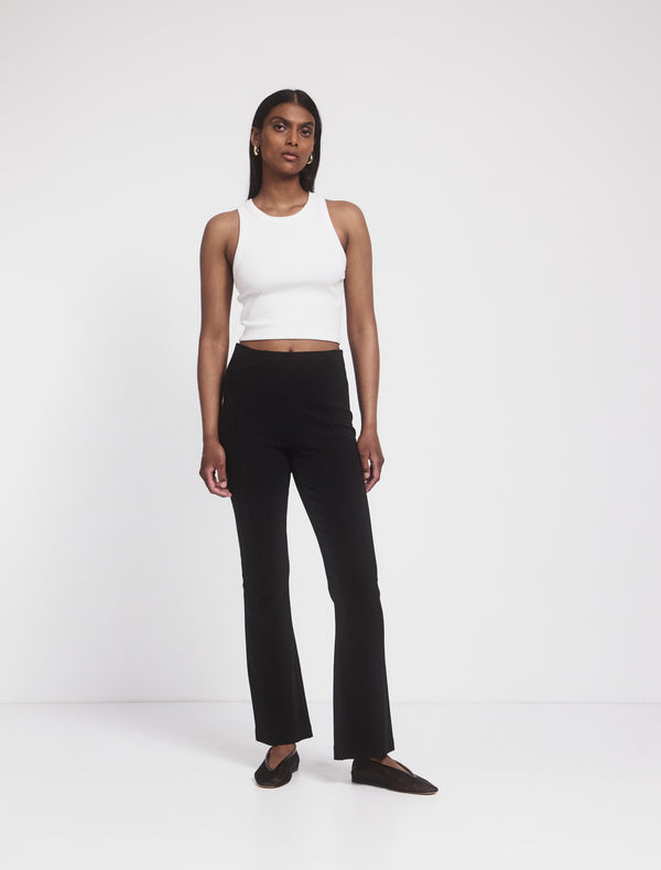 ninety percent Crop Flare Travel Pant in Black