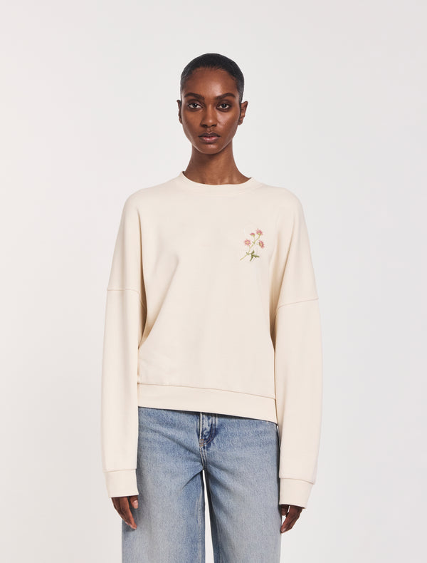 Ninety Percent Earth Day Sweatshirt In Cream