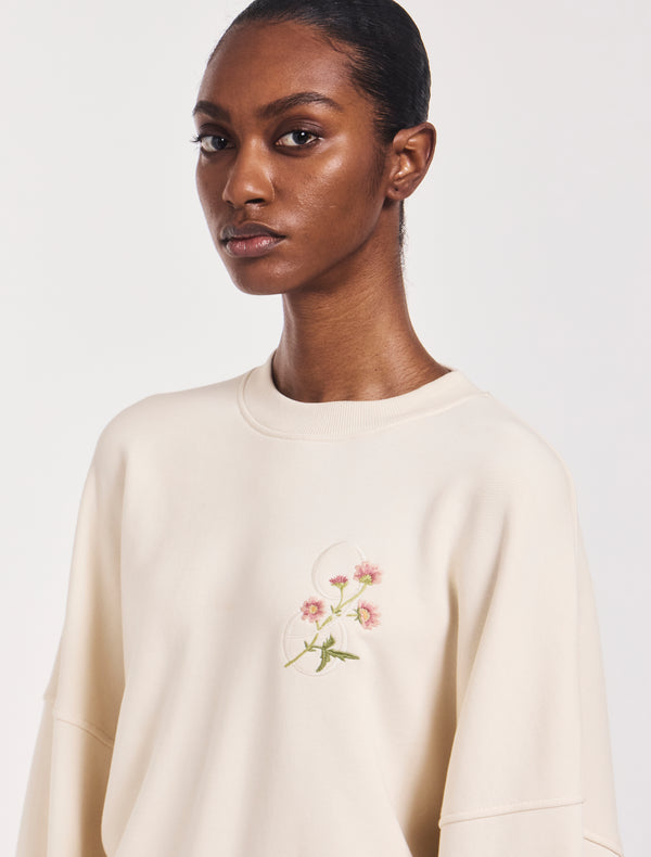 ninety percent Earth Day Sweatshirt in Cream