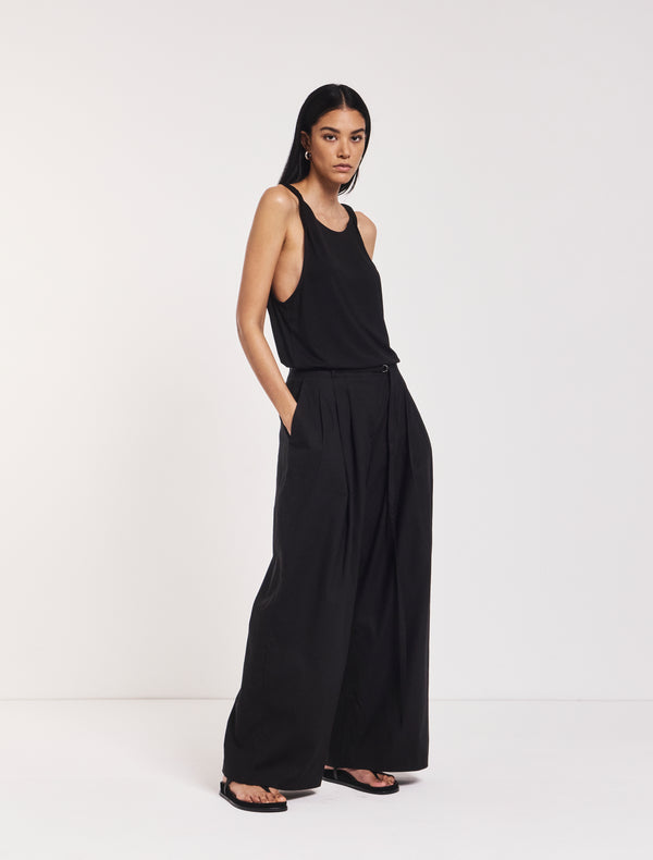 Ninety Percent Evie Wide Leg Trouser In Black