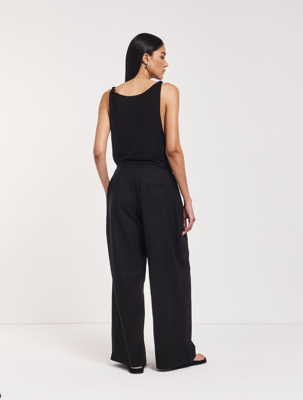 Ninety Percent Evie Wide Leg Trouser In Black