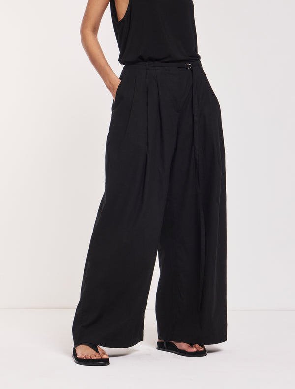Ninety Percent Evie Wide Leg Trouser In Black