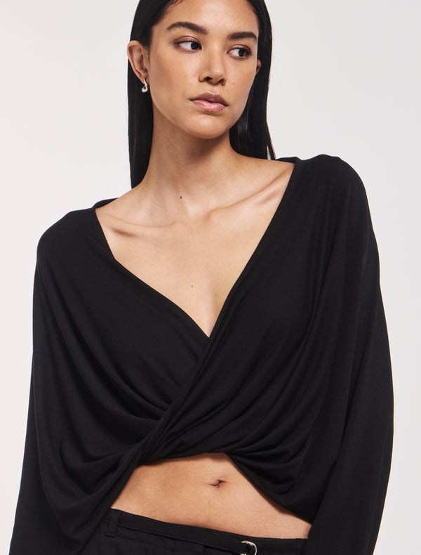 Ninety Percent Harper Twist Front Top In Black
