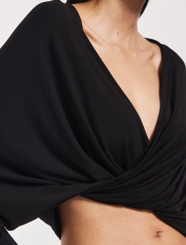 Ninety Percent Harper Twist Front Top In Black