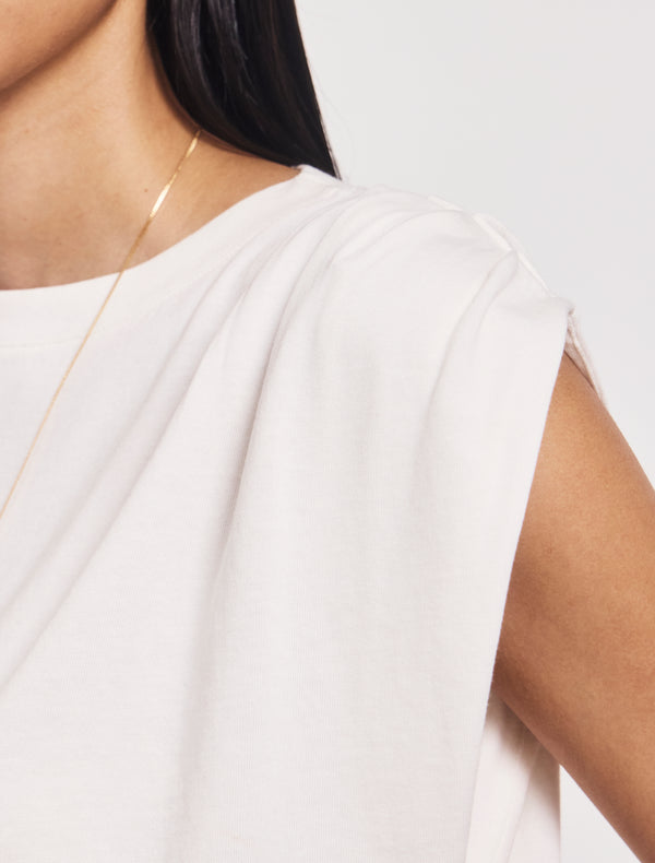 Ninety Percent Kaia Pleated Tank Top In Off White