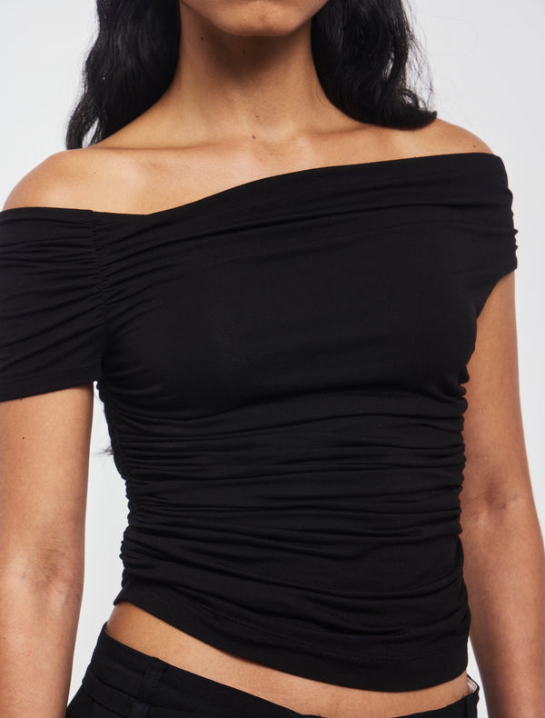 Ninety Percent Katie Ruched Top In Black