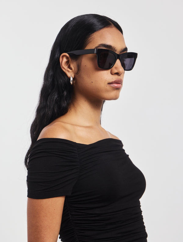 Ninety Percent Katie Ruched Top In Black