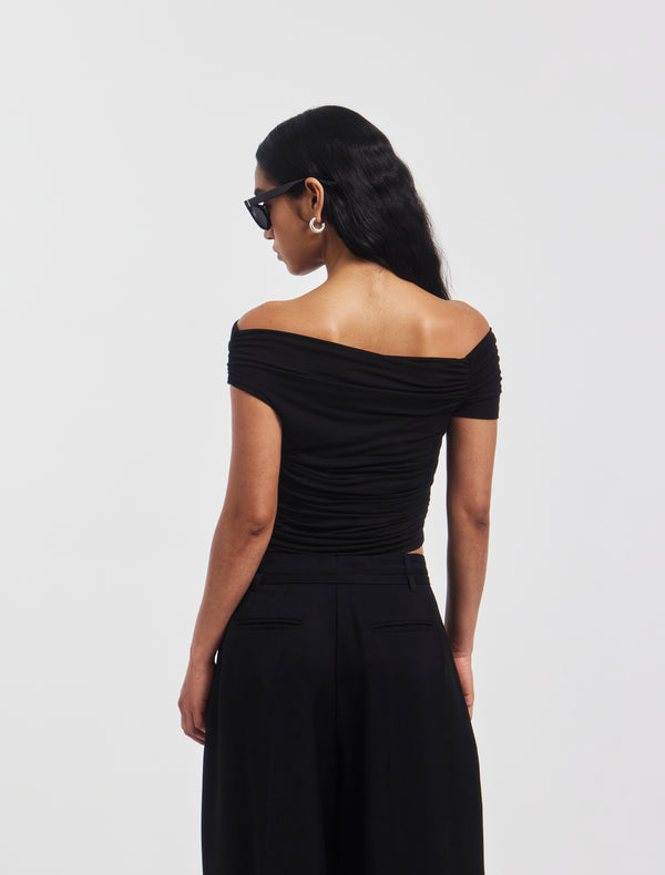 Ninety Percent Katie Ruched Top In Black